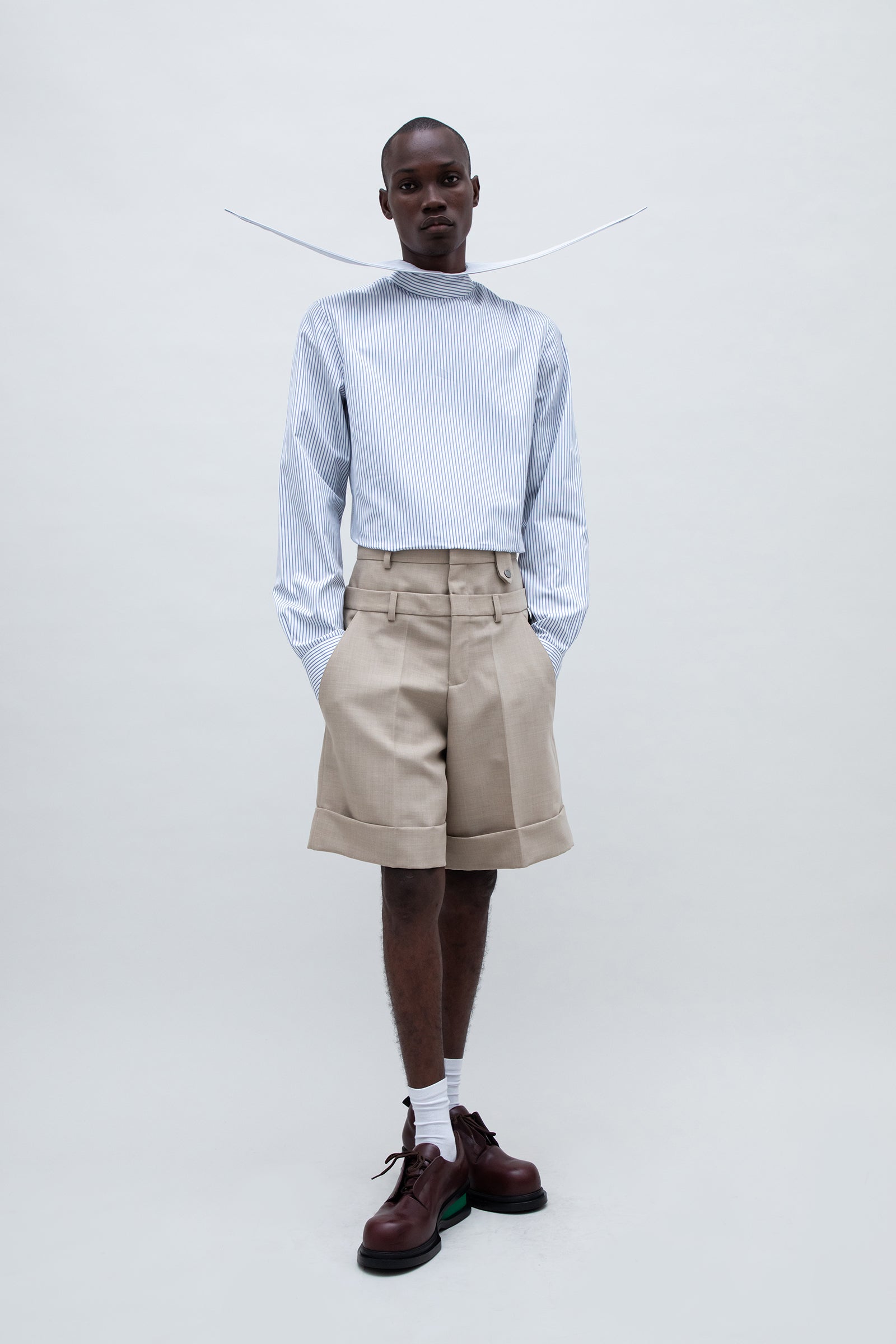 DOUBLE WAIST WOOL SHORT