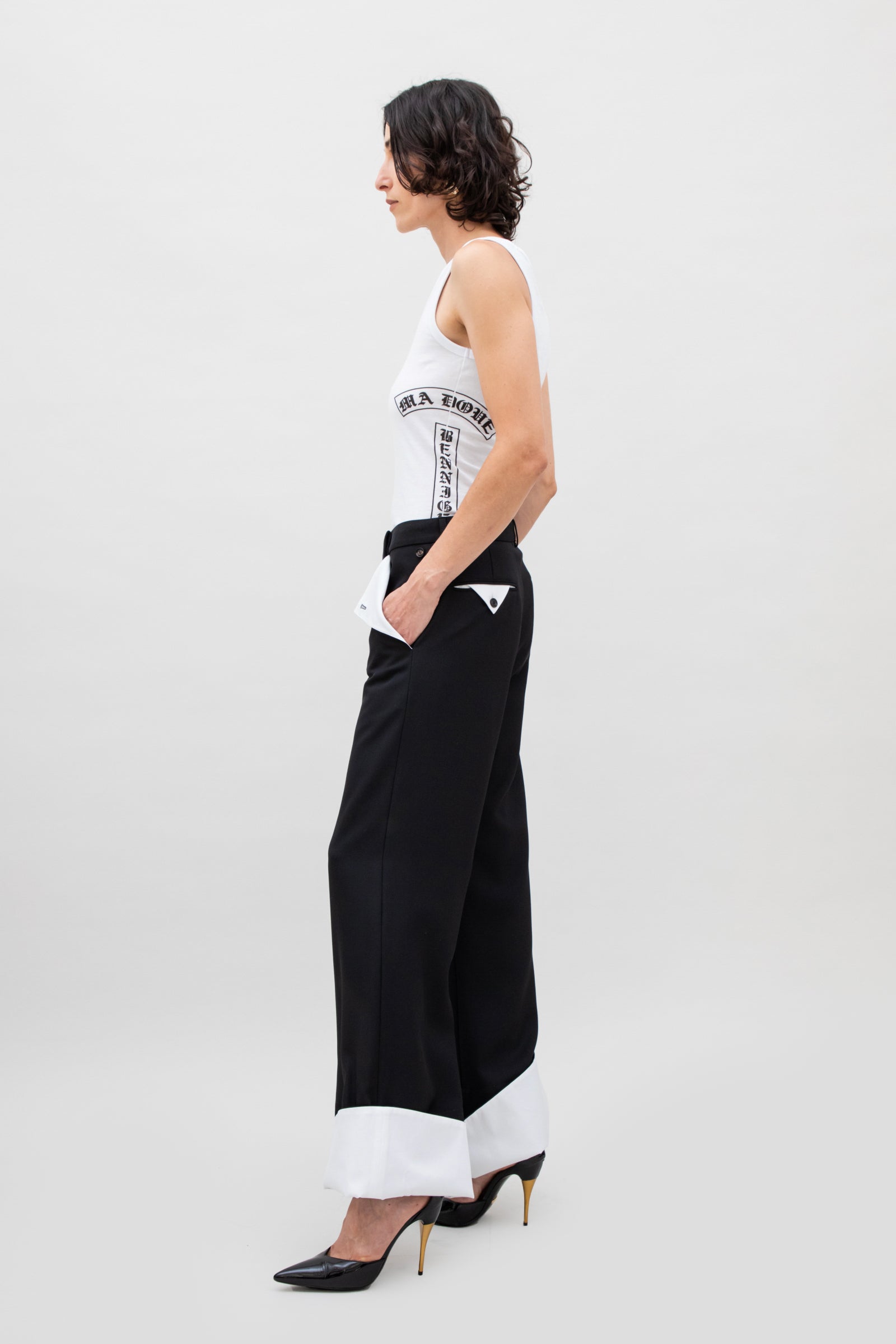 CONTRASTED HEM SUIT PANT