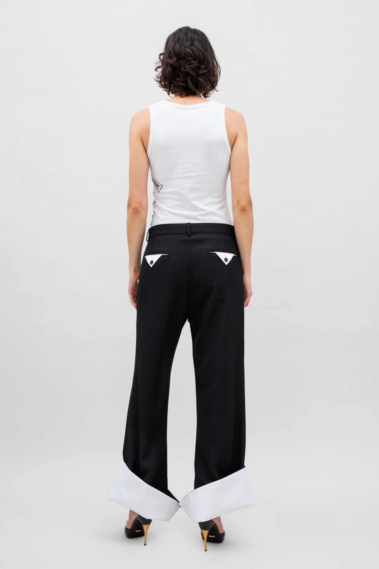 CONTRASTED HEM SUIT PANT